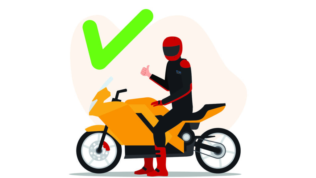 Motorrijder op gele motorfiets